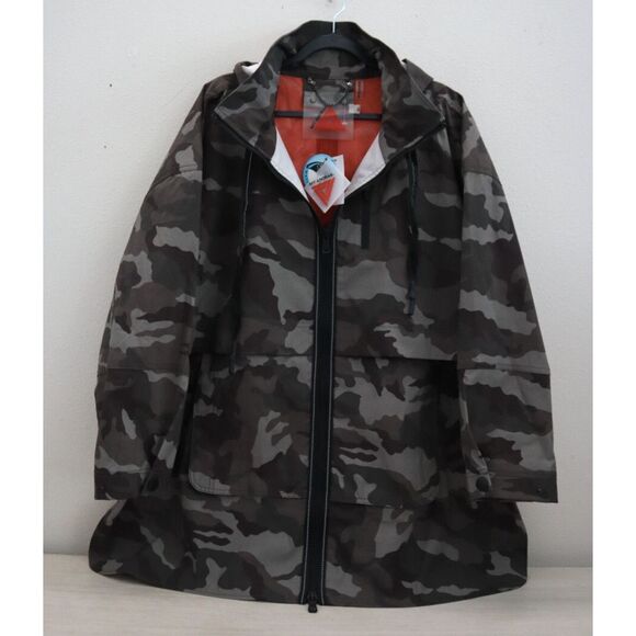My Anorak 50838SN Women's Sz XL Gray Camo 2-Way Zip Hooded Trails Jacket - Picture 1 of 12